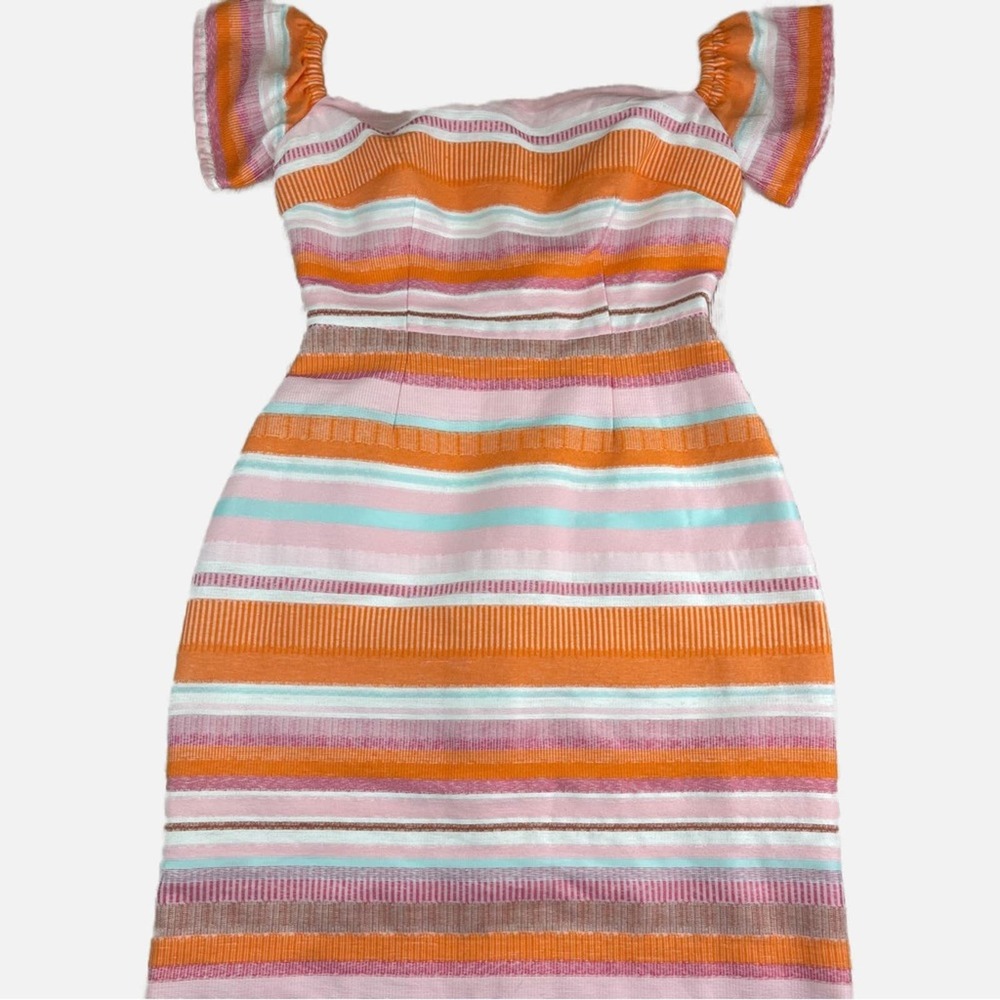 Hutch Off The Shoulder Striped Event Dress